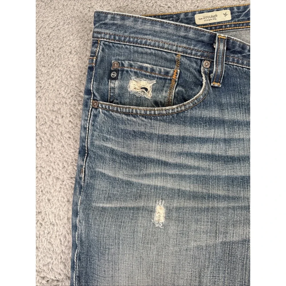 AG ADRIANO‎ GOLDSCHMIED Jeans Mens 34 (fit 36x34) Protege Distress Whiskers USA